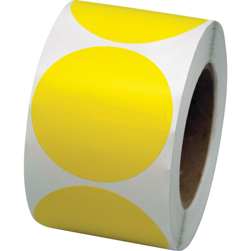 Coloured Marking Dots, Circle, 3" L x 3" W, Yellow, Vinyl Helyx Safety & Industrial Supplies