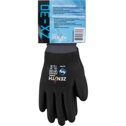 ZX-30° Premium Coated Gloves, Medium, Foam PVC Coating, 15 Gauge, Nylon Shell Helyx Safety & Industrial Supplies