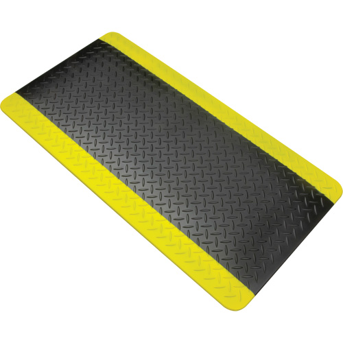 Anti-Fatigue Matting, Diamond, 1-2/3' x 3-1/4' x 3/4", Black/Yellow, Polyurethane Helyx Safety & Industrial Supplies
