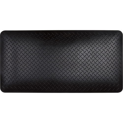 Anti-Fatigue Matting, Diamond, 1-2/3' x 3-1/4' x 3/4", Black, Polyurethane Helyx Safety & Industrial Supplies