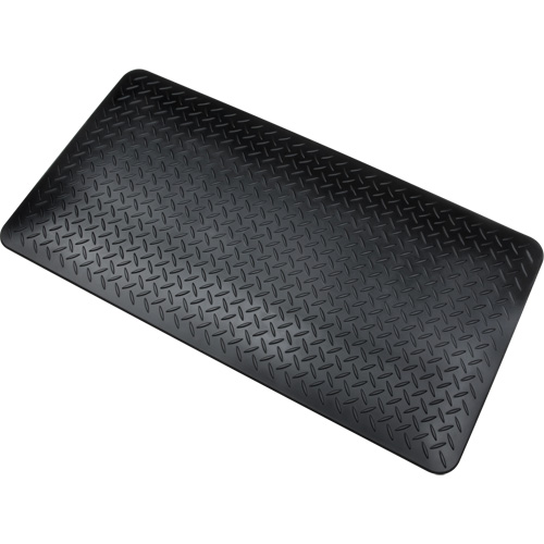 Anti-Fatigue Matting, Diamond, 1-2/3' x 3-1/4' x 3/4", Black, Polyurethane Helyx Safety & Industrial Supplies