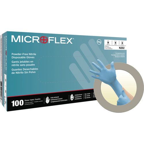 Gants jetables N20, Petit, Nitrile, 4,7 mils, Sans poudre, Bleu Helyx Safety & Industrial Supplies