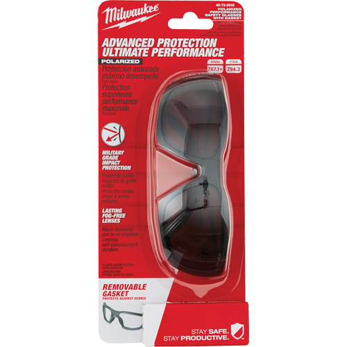 Lunettes de s&eacute;curit&eacute; performantes avec joint, Lentille Noir, Polaris&eacute;, R&eacute;pond ou surpasse la norme CSA Z94.3 Helyx Safety & Industrial Supplies