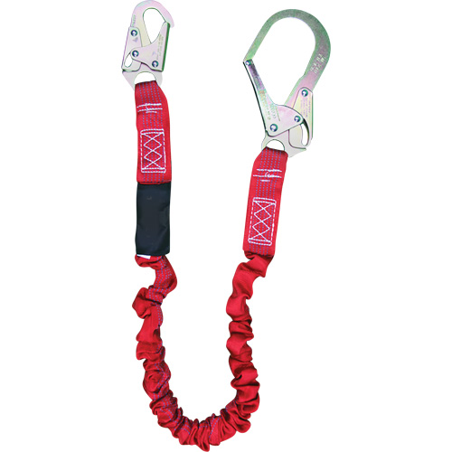 Longe amortisseuse interne ShockSorb, 6', Point d'ancrage &agrave; Crochet d'armature, Crochet mousqueton aux jambes, Polyester Helyx Safety & Industrial Supplies