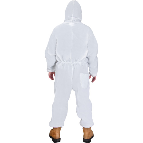 Hooded Coveralls, Medium, White, SMS Helyx Safety & Industrial Supplies