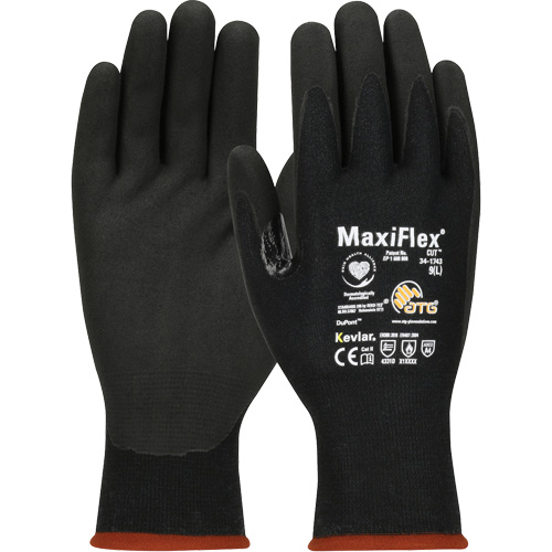 Gants compatibles avec les &eacute;crans tactiles ATG MaxiFlex Cut, Taille T-petit, Calibre 15, Rev&ecirc;tement Mousse de nitrile, Enveloppe en Polyester/Kevlar, ASTM ANSI niveau A4/EN 388 niveau 3/EN 388 niveau D Helyx Safety & Industrial Supplies