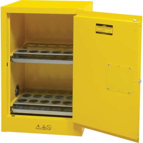 Flammable Aerosol Storage Cabinet, 12 gal., 1 Door, 23" W x 35" H x 18" D Helyx Safety & Industrial Supplies