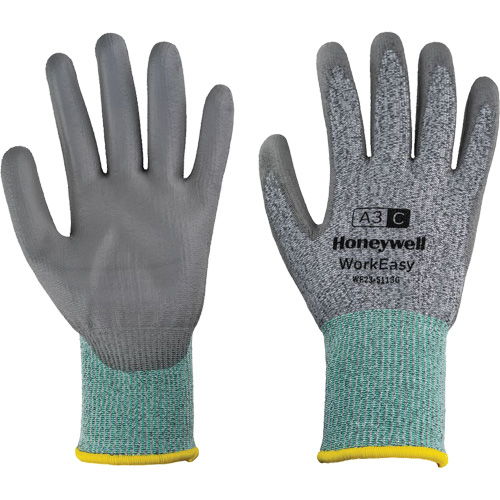 Gants de protection contre les coupures WorkEasy, Taille 6/T-petit, Calibre 13, Rev&ecirc;tement Polyur&eacute;thane, Enveloppe en PEHP/Fibre de verre, ASTM ANSI niveau A3/EN 388 niveau C Helyx Safety & Industrial Supplies
