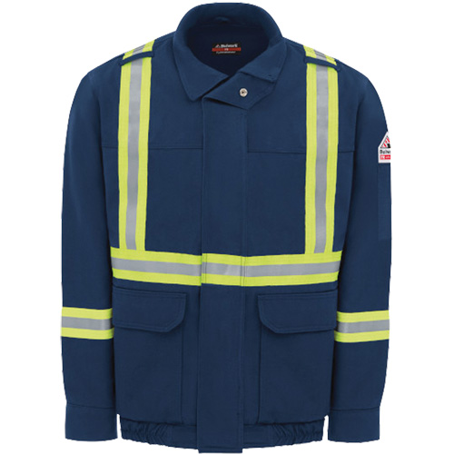Blouson aviateur doubl&eacute; pour hommes avec garniture r&eacute;fl&eacute;chissante, Petit, Bleu marin, 29 cal/cm² Helyx Safety & Industrial Supplies