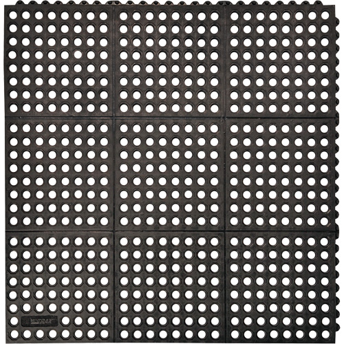 Tapis antifatigue &agrave; imbrication Cushion-Ease 550, &agrave; fentes, 3' x 3' x 3/4", Noir, Caoutchouc Helyx Safety & Industrial Supplies