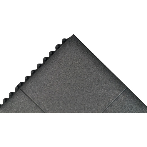 Cushion-Ease&reg; Interlocking Anti-Fatigue Mat, Pebbled, 3' x 3' x 3/4", Black, Natural Rubber Helyx Safety & Industrial Supplies