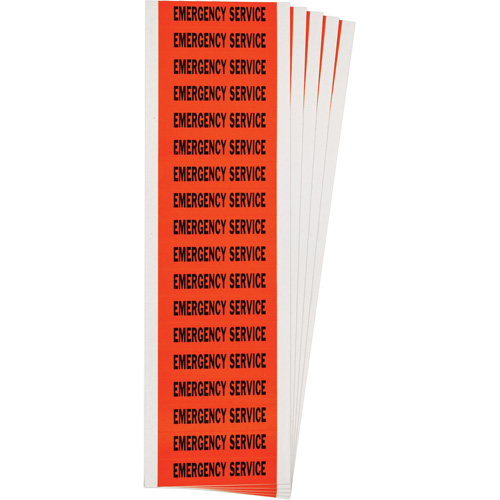 &eacute;tiquette de tension pour conduit  Emergency Service , 1/2" x 2-1/4", &eacute;toffe/Vinyle, Anglais Helyx Safety & Industrial Supplies