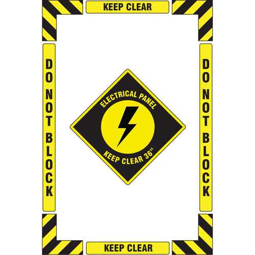 "Electrical Panel" Floor Marking Kit, Adhesive, English with Pictogram Helyx Safety & Industrial Supplies