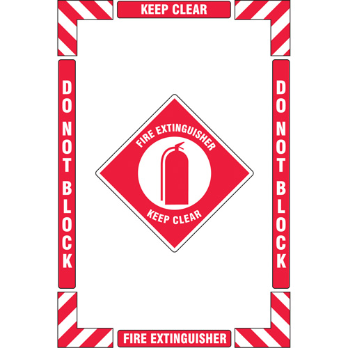 Trousse de marquage du sol ?Fire Extinguisher? (extincteur), Adh&eacute;sif, Anglais avec pictogramme Helyx Safety & Industrial Supplies