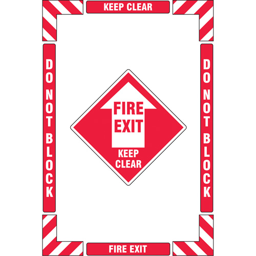 "Fire Exit" Floor Marking Kit, Adhesive, English with Pictogram Helyx Safety & Industrial Supplies