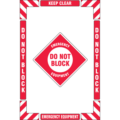 "Emergency Equipment" Floor Marking Kit, Adhesive, English with Pictogram Helyx Safety & Industrial Supplies