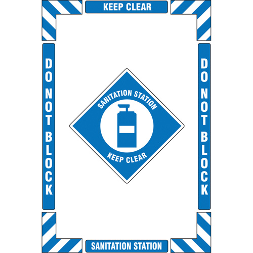 "Sanitation Station" Floor Marking Kit, Adhesive, English with Pictogram Helyx Safety & Industrial Supplies
