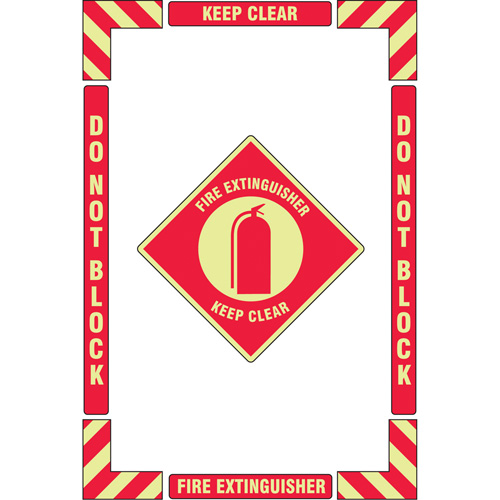 "Fire Extinguisher" Floor Marking Kit, Adhesive, English with Pictogram Helyx Safety & Industrial Supplies