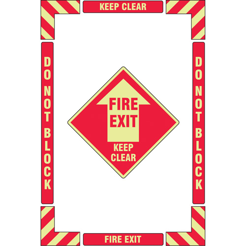 "Fire Exit" Floor Marking Kit, Adhesive, English with Pictogram Helyx Safety & Industrial Supplies