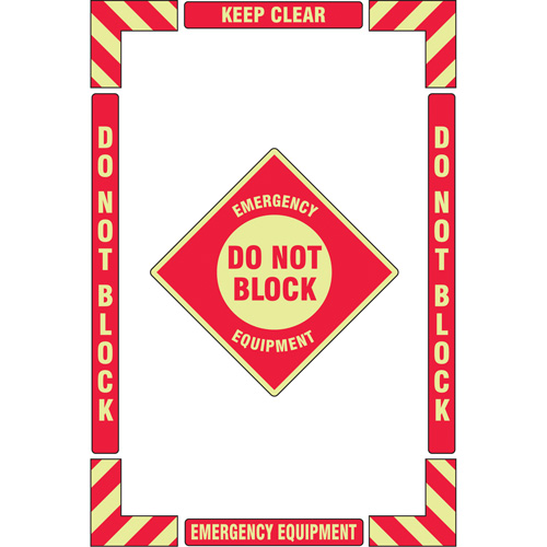 "Emergency Equipment" Floor Marking Kit, Adhesive, English with Pictogram Helyx Safety & Industrial Supplies