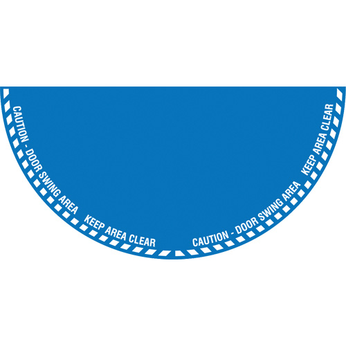 "Caution" Half Circle Swing Door Floor Sign, Adhesive, English with Pictogram Helyx Safety & Industrial Supplies