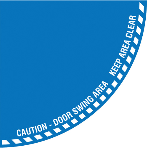 "Caution" Quarter Circle Swing Door Floor Sign, Adhesive, English with Pictogram Helyx Safety & Industrial Supplies