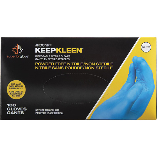 Gants jetables KeepKleen, Petit, Nitrile, 2,8 mil, Sans poudre, Bleu Helyx Safety & Industrial Supplies