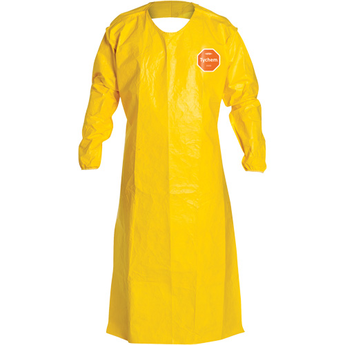 Tychem&reg; 2000 Extra-Long Long-Sleeved Apron, Polyethylene, 52" L x 28.5" W, Yellow Helyx Safety & Industrial Supplies