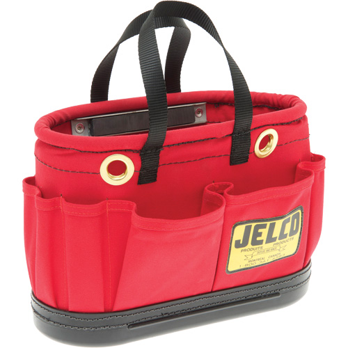 Seau avec aimant pour travail en hauteur, 14" lo x 7" la x 10" h, Toile, Rouge Helyx Safety & Industrial Supplies