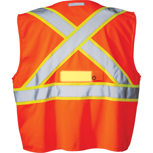 SV350 X-Back Safety Vest with Light, High Visibility Orange, Small, Polyester Helyx Safety & Industrial Supplies