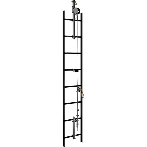 Syst&egrave;me de s&eacute;curit&eacute; vertical &agrave; c&acirc;ble 20' Lad-Saf, Acier galvanis&eacute; Helyx Safety & Industrial Supplies