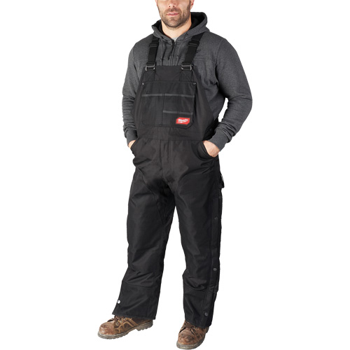 GridIron Short Length Zip-To-Thigh Bib Overall, Men's, 2X-Large, Black Helyx Safety & Industrial Supplies