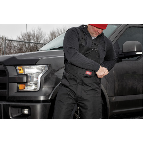GridIron Short Length Zip-To-Thigh Bib Overall, Men's, 2X-Large, Black Helyx Safety & Industrial Supplies