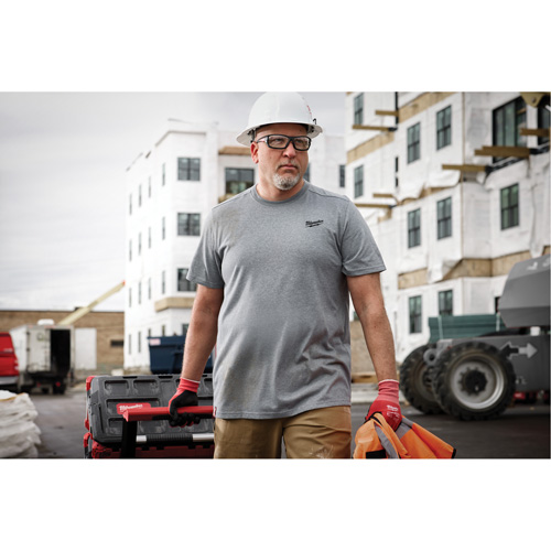 Hybrid Work Tee Shirt, Men's, Small, Grey Helyx Safety & Industrial Supplies