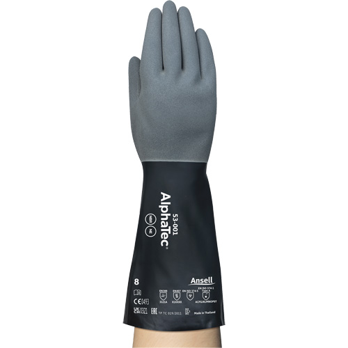 AlphaTec&reg; Chemical-Resistant Gloves, Size 7, 13" L, Neoprene/Nitrile, Nylon Inner Lining, 17-mil Helyx Safety & Industrial Supplies