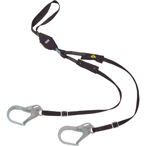 V-Series Utility Energy Absorbing Lanyard, 6', Rebar Hook Center, Snap Hook Leg Ends, Nylon Helyx Safety & Industrial Supplies