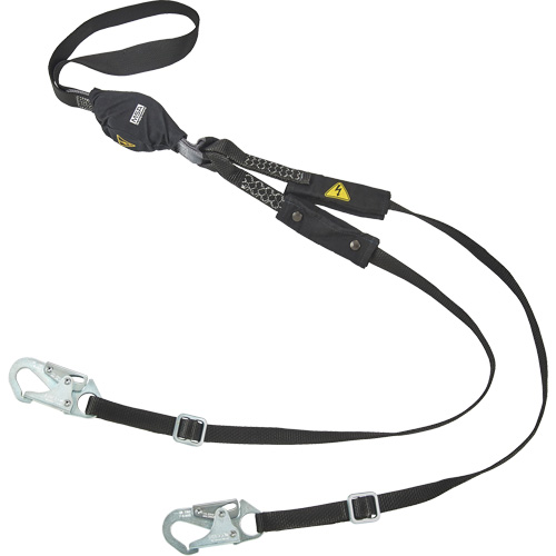 V-Series Utility Energy Absorbing Lanyard, 6', Snap Hook Center, Snap Hook Leg Ends, Nylon Helyx Safety & Industrial Supplies