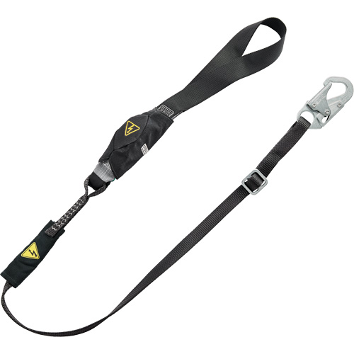 Longe utilitaire &agrave; amortisseur d'&eacute;nergie V-Series, 6', Point d'ancrage &agrave; Crochet mousqueton, Crochet mousqueton aux jambes, Nylon Helyx Safety & Industrial Supplies