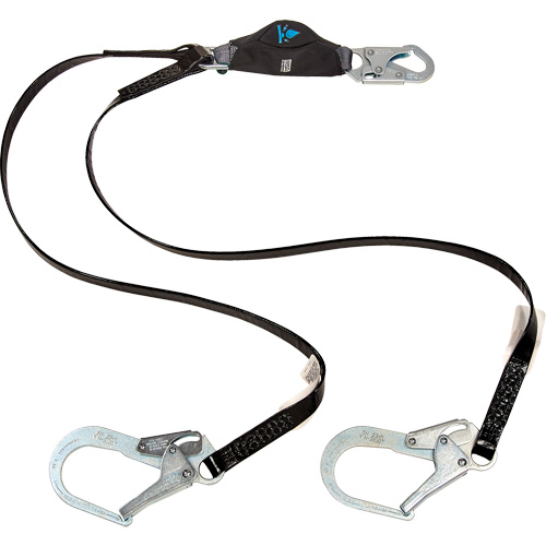 Anti-Corrosion Energy Absorbing Lanyard, 6', Rebar Hook Center, Snap Hook Leg Ends, Polyester Helyx Safety & Industrial Supplies