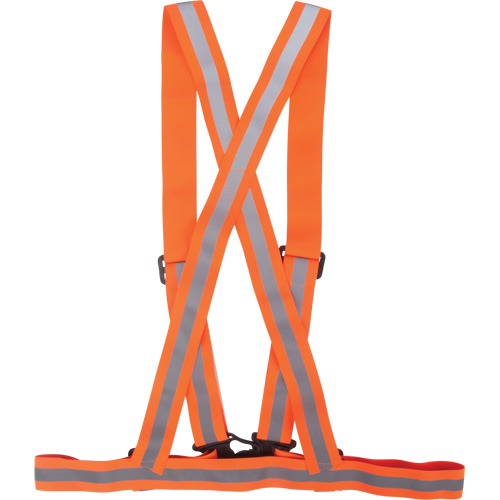 Harnais pour la circulation, Orange haute visibilit&eacute;, Couleur r&eacute;fl&eacute;chissante Argent, Moyen Helyx Safety & Industrial Supplies