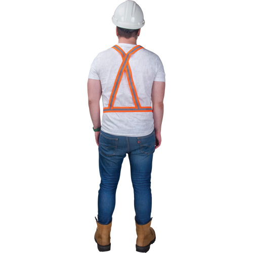 Harnais pour la circulation, Orange haute visibilit&eacute;, Couleur r&eacute;fl&eacute;chissante Argent, Moyen Helyx Safety & Industrial Supplies