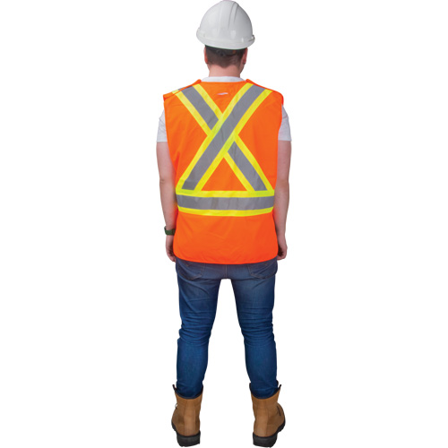 CSA-Compliant High-Visibility Surveyor Vest, High Visibility Orange, Medium, Polyester Helyx Safety & Industrial Supplies