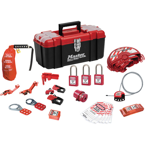 Standard Lockout Kit with Zenex Thermoplastic Locks, Electrical/Valve Kit, 27 Components Helyx Safety & Industrial Supplies