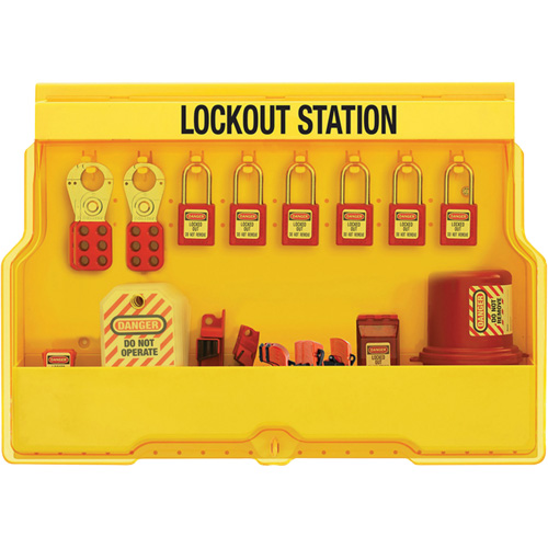 Station de cadenassage dappareils &eacute;lectriques de qualit&eacute; sup&eacute;rieure, Cadenas Thermoplastique, Capacit&eacute; de 16, Cadenas Compris Helyx Safety & Industrial Supplies