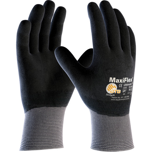 ATG MaxiFlex&reg; Ultimate Touchscreen Compatible Gloves, Large, Nitrile Coating, 15 Gauge, Nylon/Elastane Shell Helyx Safety & Industrial Supplies
