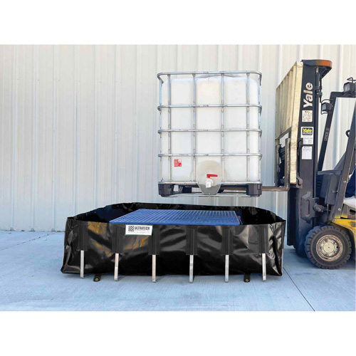 Ultra-IBC Berm&reg; Spill Berm, 400 US gal. Capacity, 6' W x 6' L x 18" H, L-Bracket Helyx Safety & Industrial Supplies