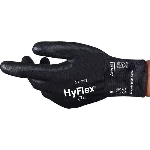 HyFlex&reg; 11-757 Cut-Resistant Gloves, Size 6, 18 Gauge, Polyurethane Coated, Intercept Shell, ASTM ANSI Level A7/EN 388 Level F Helyx Safety & Industrial Supplies