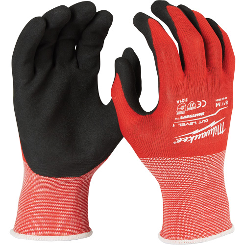 Cut-Resistant Gloves, Size Large, Nitrile Coated, Nylon/Lycra&reg; Shell, ANSI/ISEA 105 Level 1/EN 388 Level 1 Helyx Safety & Industrial Supplies
