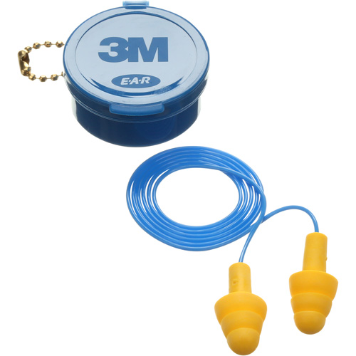 E-A-R Ultrafit Premolded Earplugs, Corded, Pair - Plastic Case, 25 dB NRR, One-Size Helyx Safety & Industrial Supplies