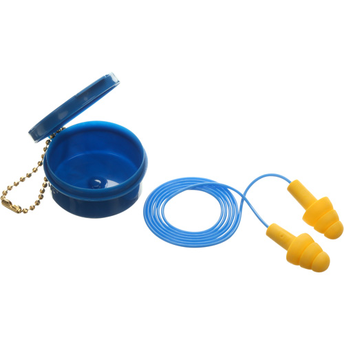 E-A-R Ultrafit Premolded Earplugs, Corded, Pair - Plastic Case, 25 dB NRR, One-Size Helyx Safety & Industrial Supplies